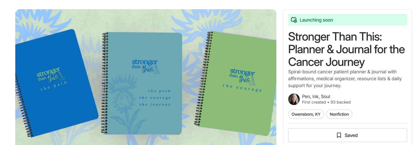 Cancer patient diary on Kickstarter