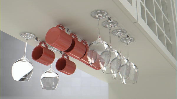 Under cabinet cup rack